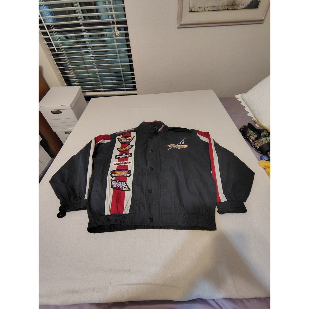 Vintage Snap-on Racing Jacket 1996 Molson Indy Miami GP Black Red Mens XL